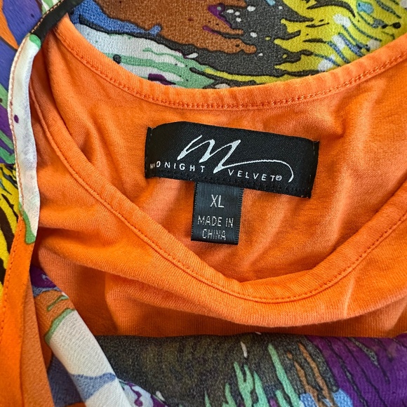 Midnight Velvet top - Orange BRIGHT with side tie and fitted bottom!!!!!!!! - Picture 2 of 2